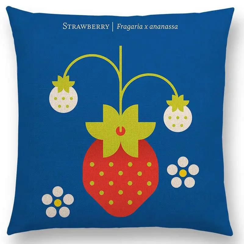 Urocze Owoce Warzywa Poszewka na Poduszkę Cytryna Ananas Awokado Jeżyna Cebula Burak Ogórek Poszewka na Poduszkę Ozdobną na Sofę