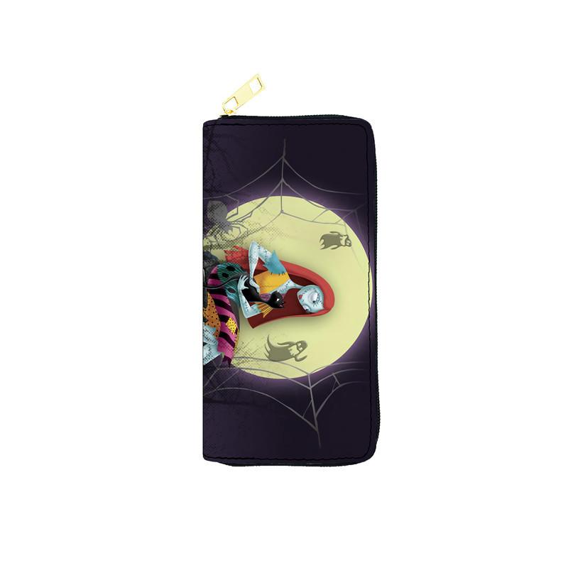 Noční můra před Vánocemi PU Peněženka Dámská Dlouhá Zipová Peněženka Kosmetická Taška Jack Skellington 3ks