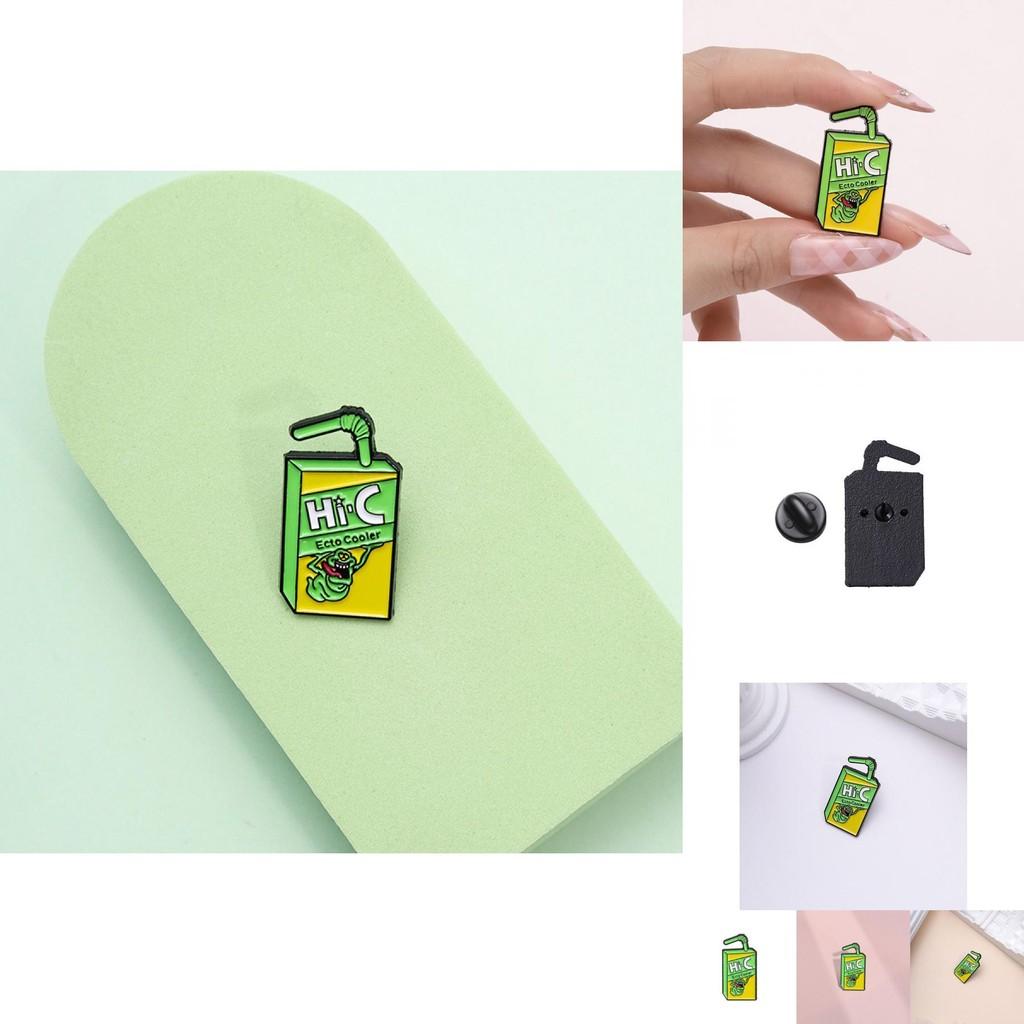 Creative New Style Metal Brooch Featuring Fun Cartoon Monster Juice Drink Design