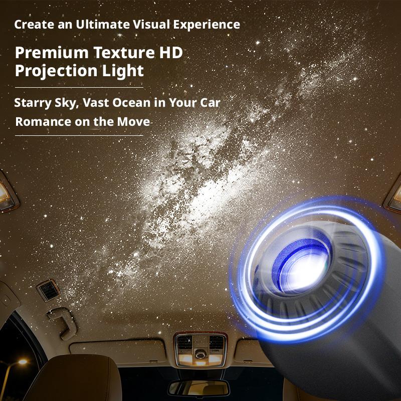 SEAMETAL Romantic LED Starry Sky Night Light USB Powered Saturn Galaxy Projector Lamp for Car Roof Party Room Ceiling Decor Plug and Play