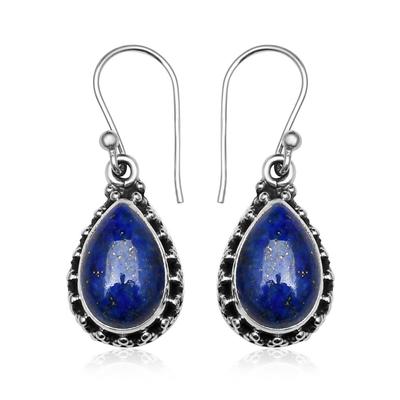Natural Lapis Lazuli Pear Shape Gemstones 925 Sterling Silver Teardrop Earring For Women & Girls