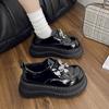 Fashion 2025 Women's Mary Jane Shoes Spring  Autumn Thick Bottom Black Performance Versatile Ladies Leather Shoes Fashion Causal Women