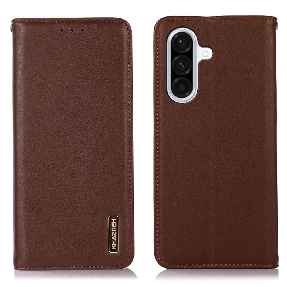 KHAZNEH For Samsung Galaxy A17 Case Wallet Genuine Cow Leather Phone Cover Nappa Texture