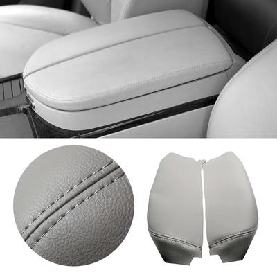 For Acura MDX 2007 2008 2009 2010 2011 2012 2013 Microfiber Leather Center Console Lid Armrest Cover Protection Trim 2pcs Gray