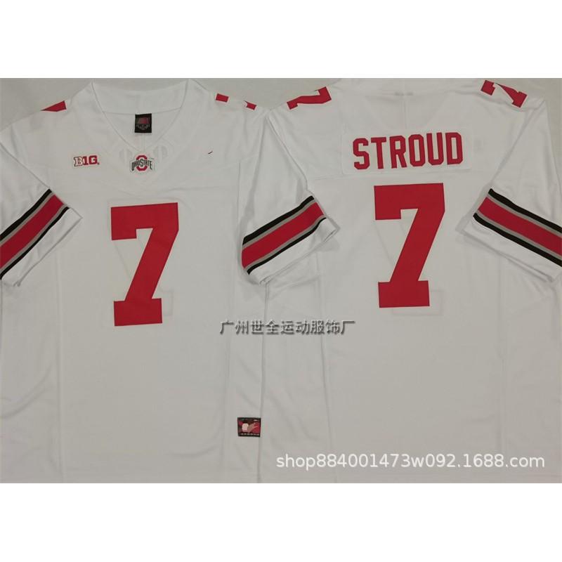 Mens Ohio State Buckeyes Rugby Jersey Training Shirt Cotton Blend Embroidered Football Uniform College Team Practice