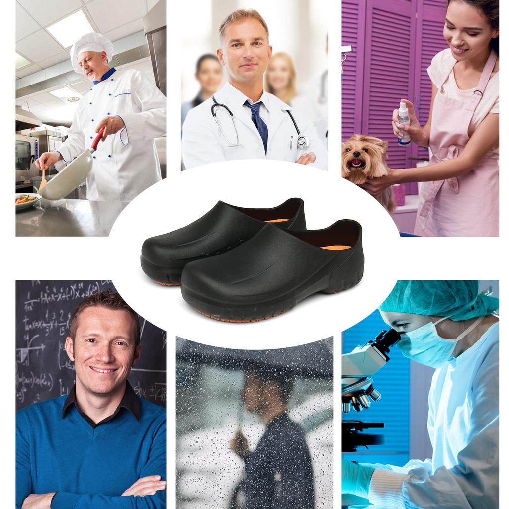 FULORIS Chef Shoes, Kitchen Shoes, Safety Shoes, Work Shoes, Non-Slip Chef Shoes, Black, for Standing Work, Agriculture, Gardening, and Other Work