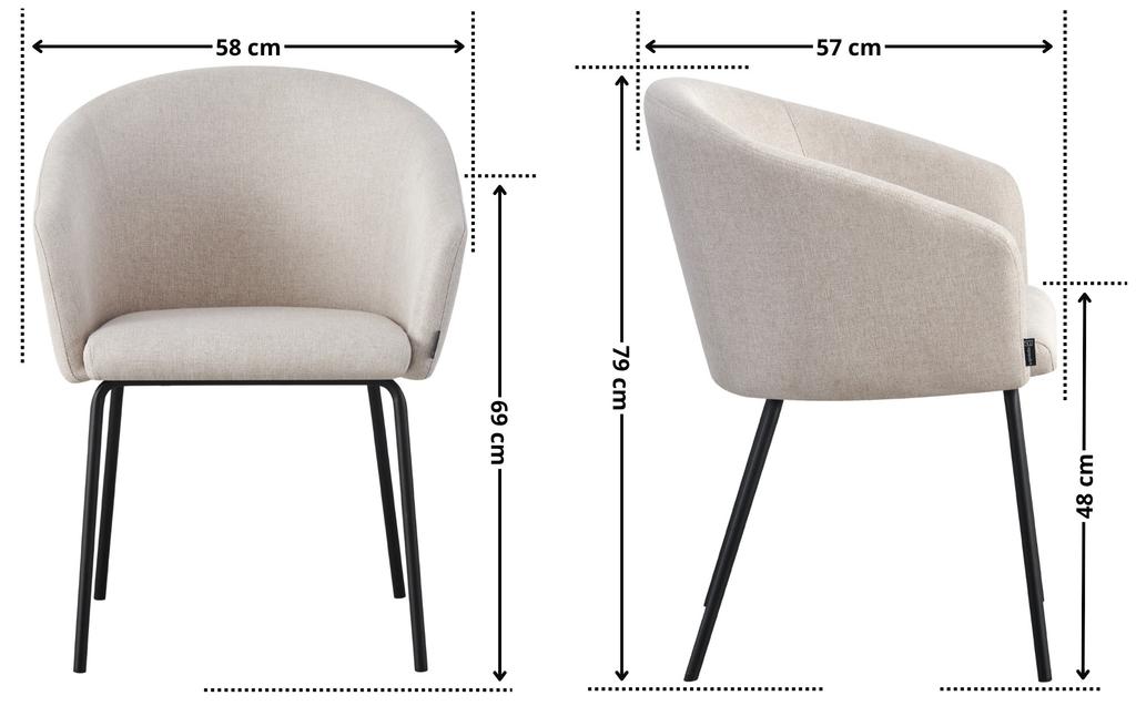 LUMO Upholstered Chair, Beige Fabric