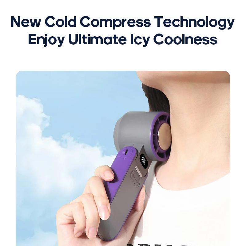 Outdoor Foldable Portable Handheld Fan Mini Cooling Rechargeable 3600mAh 100-level Free Control High Speed Turbo Fan
