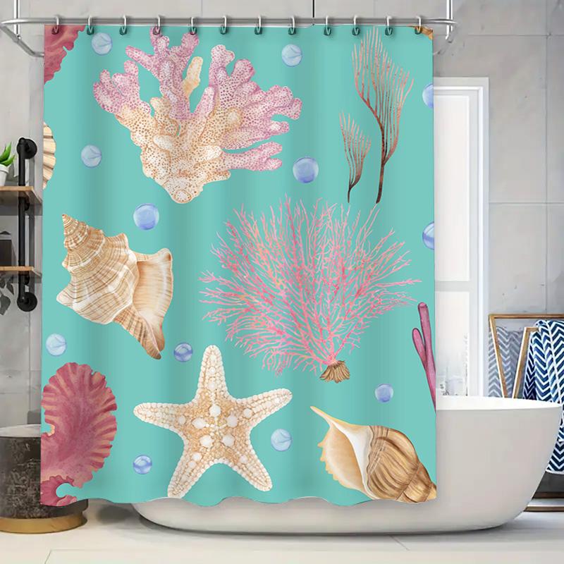 

Geometric Print Shower Curtain Bath Decor Pink White Modern Design Waterproof Fabric For Bathroom Decoration Diy Home Improvemen W60H190(CM)-1 Pcs