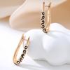 Kinel Black Enamel Dangle Earrings For Women Luxury Wedding Fine Jewelry