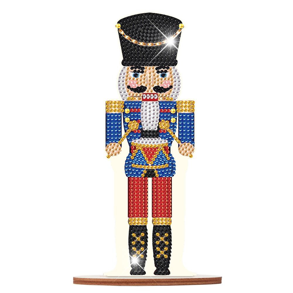 Diamond Painting Christmas Ornament Wooden Desktop Nutcracker Table Top Diamond Painting Decor for Home Office Desktop Decor