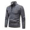 New Men's Sweater, High Street Pile, Pile Collar Pullover, Knit, Solid Color Base Layer