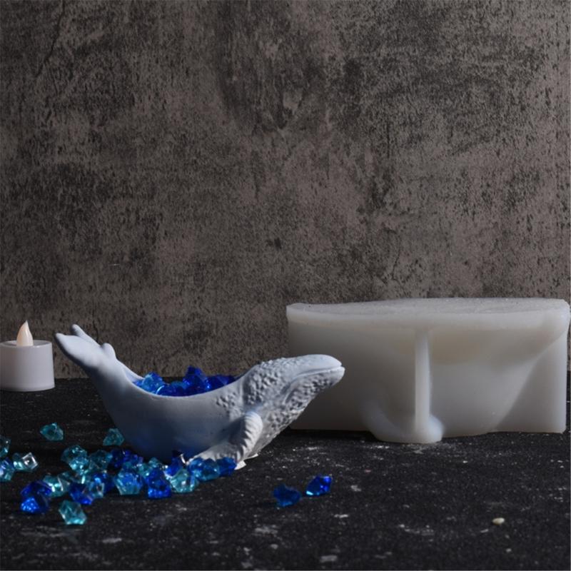 Silicone Candle Holder Molds Whale Shape Candle Cup Molds Silicone Craft Molds Candlestick Molds for Hand-Making Craft