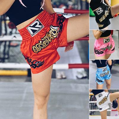 Calções de Boxe Antifricção Alta Elasticidade Respiráveis Muay Thai Design com Cordão Calções de Kickboxing para