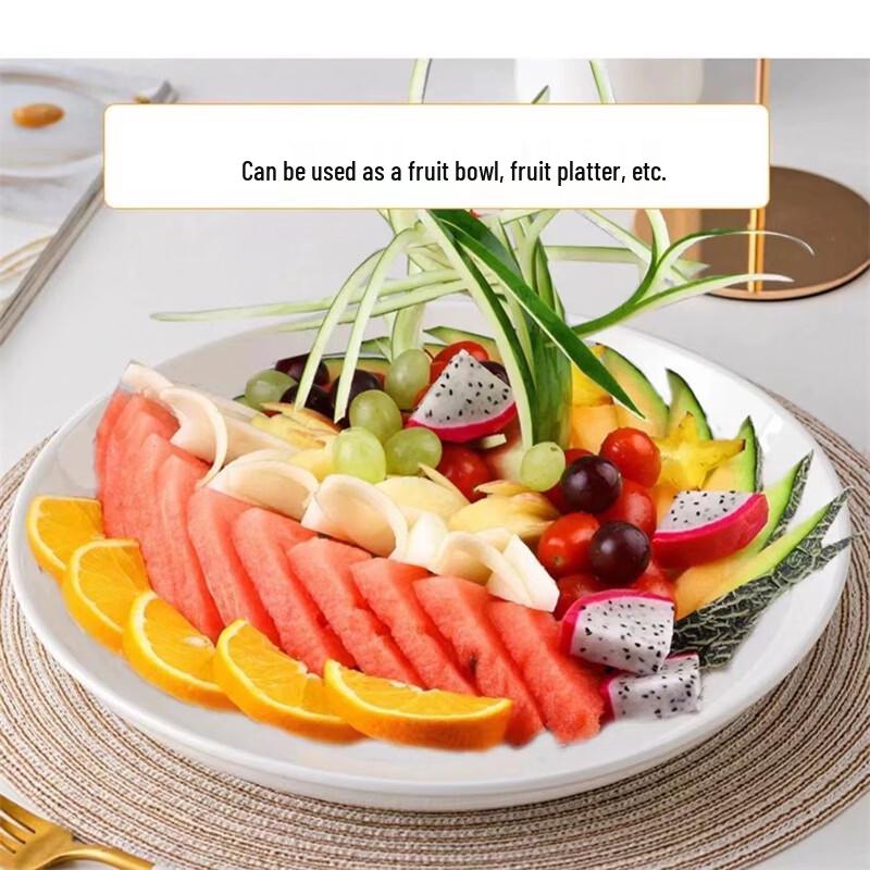 12-inch Pure White Ceramic Dinner Plate