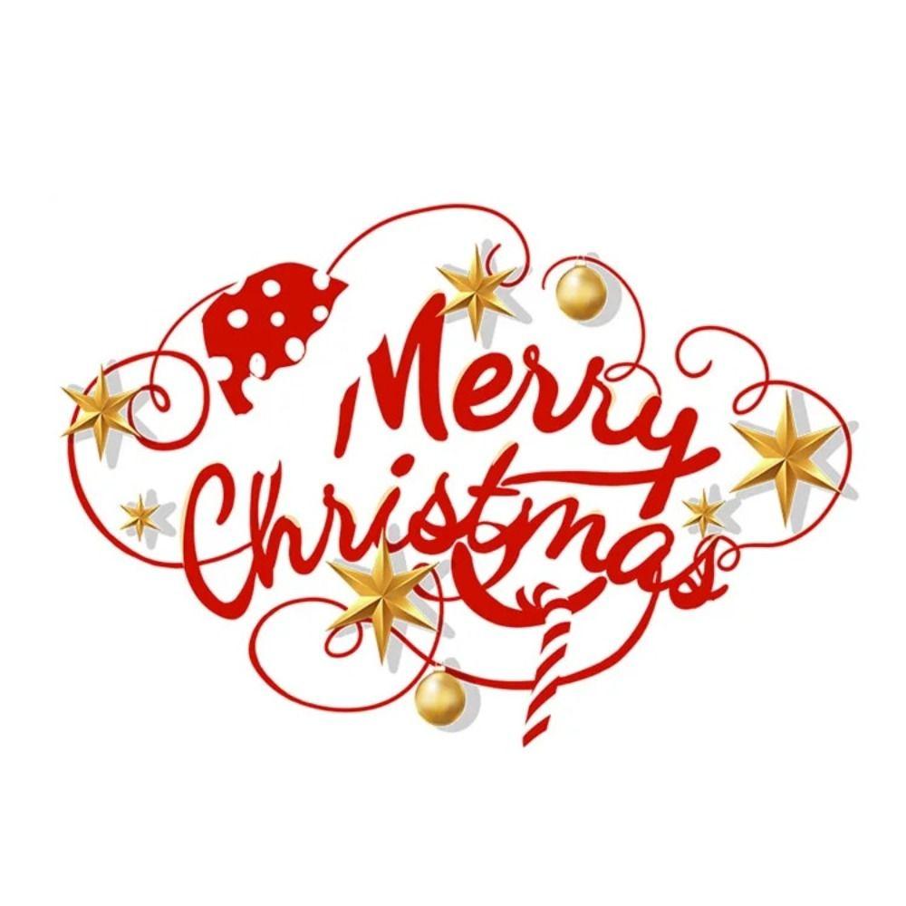 

Merry Christmas Christmas Hat Decal Anti-collision Xmas Window Sticker Home Decals золотой/красный