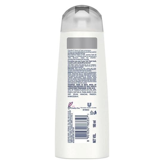 Dove Dandruff Clean & Fresh Shampoo for Dry, Itchy & Flaky Scalp, 180 Ml