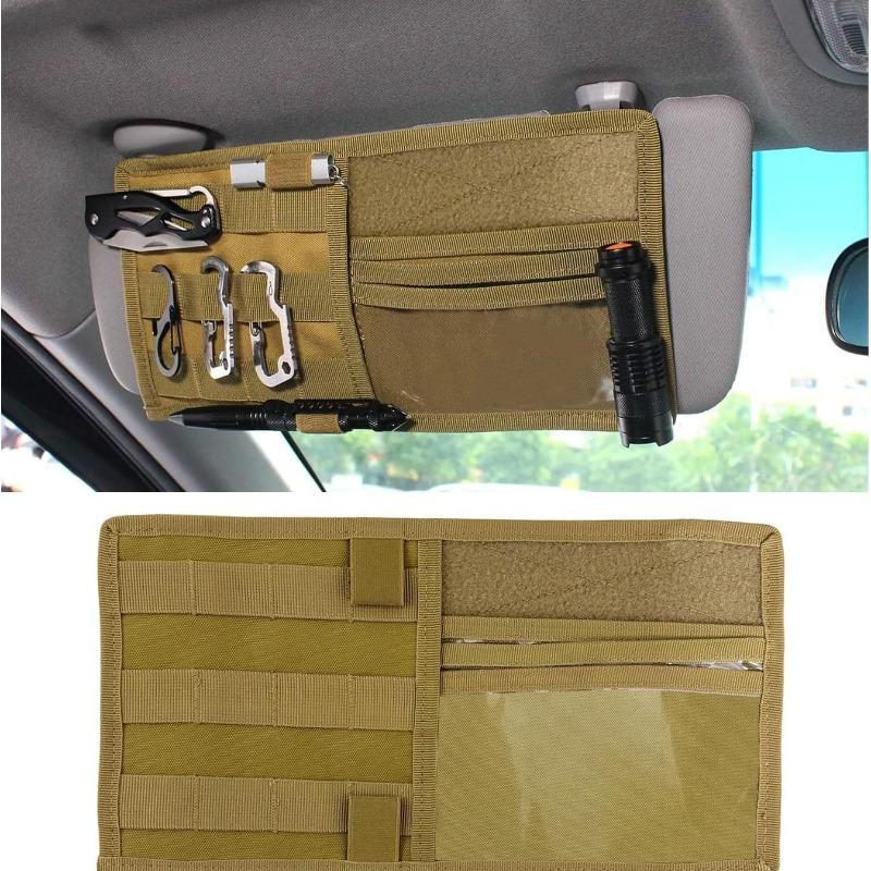 

Car Sun Visor Organizer Universal Car Sunshade Storage Clip for Car Accessories Storage Holder Hunting Gears Bag зелений