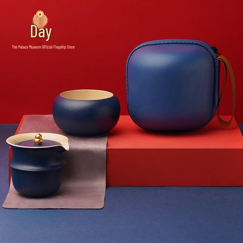 Forbidden City Auspicious Gourd Portable Ceramic Tea Set