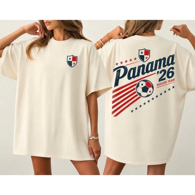 Panama Soccer World Cup 2026 Shirt, Panama Soccer Team Tee, Retro Football Fan Shirt Lightweight Breathable and Comfortable Clothes 4XL