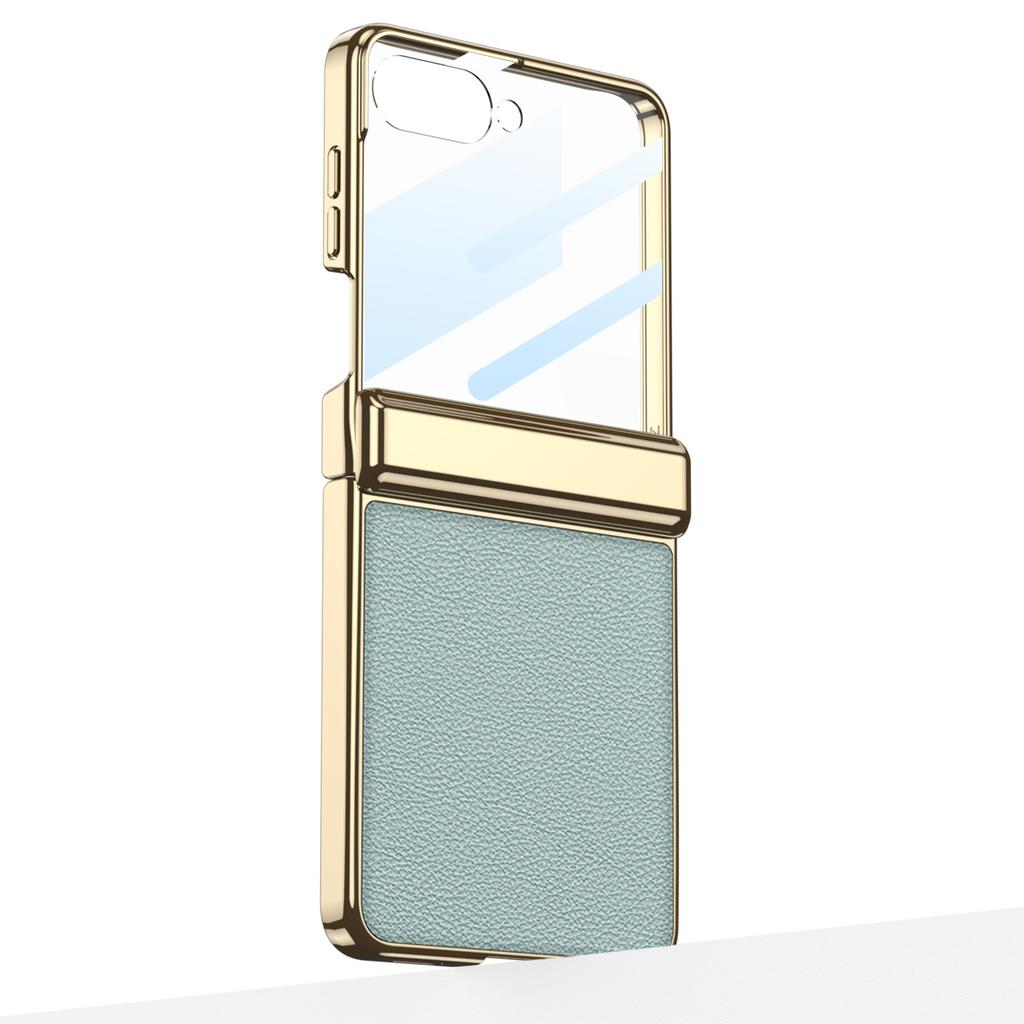 Samsung Z Flip7 Mobile Phone Case Magnetic Folding Hinge Case Film Integrated Electroplating PC Leather Protection Case