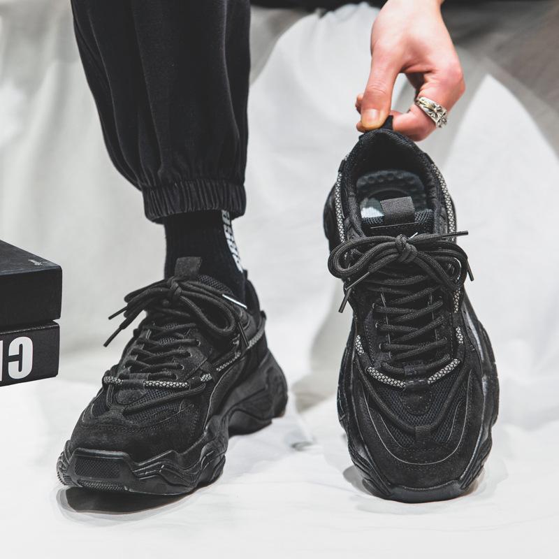 Herrenschuhe für Sommer Neu Vielseitig Trendig Marke Mesh Trendschuhe für Herren Atmungsaktive Lauf-Sportschuhe Dicksohlige Daddy Shoes