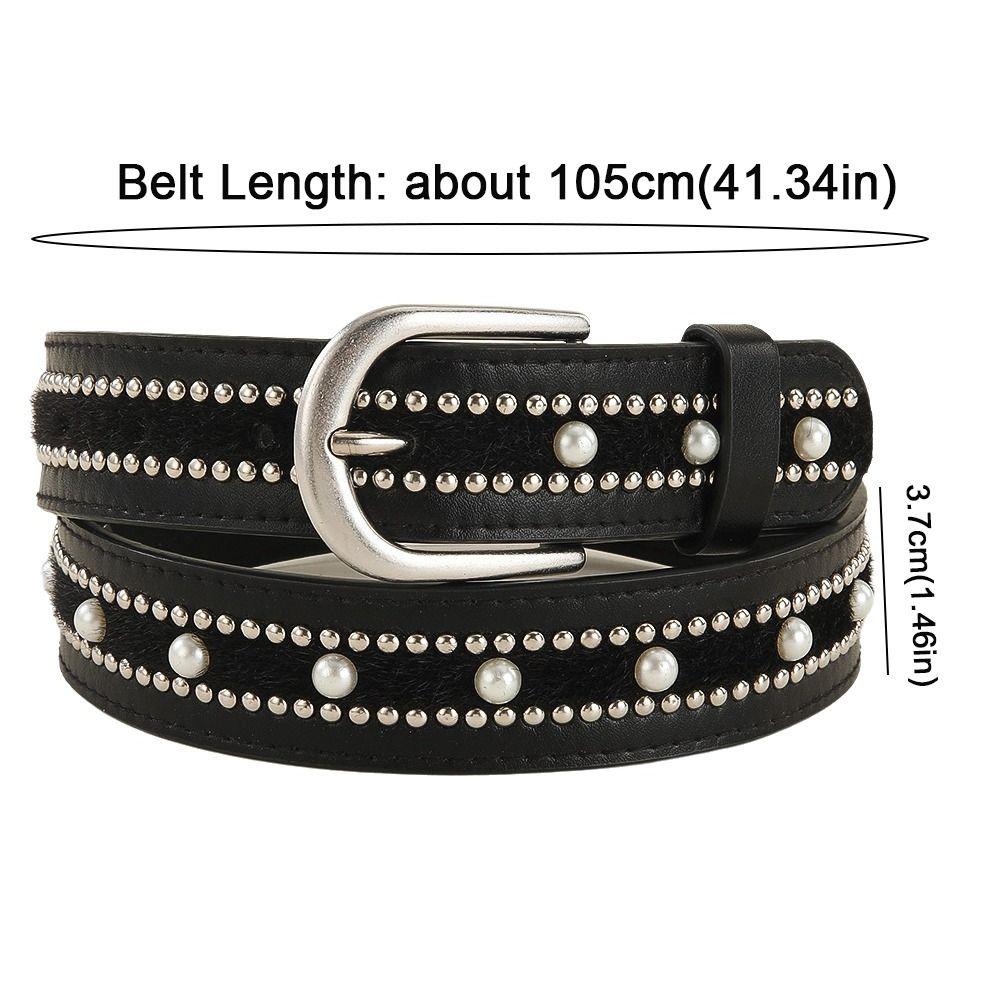 PU Leather Punk Style Belt Needle Buckle Rivet Decorative Belt Women's Waist Belt  for Women's Wear