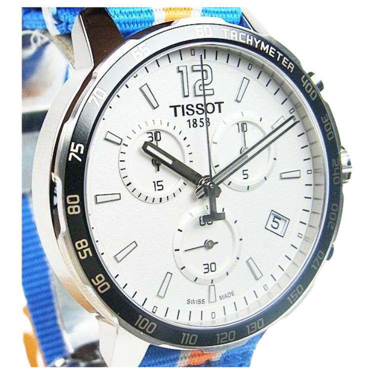 Tissot Time Jog Collection Quartz Movement Men's Watches Watch 42mm Silver Dial Stainless Steel Case Nylon Strap T095.417.17.037.06