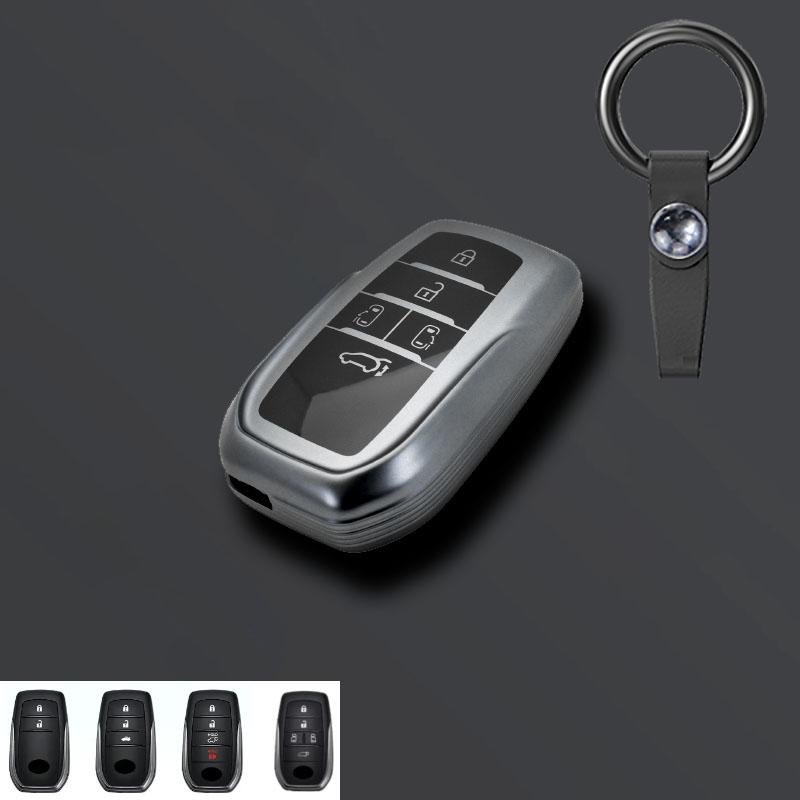 Grey Tpu Car Remote Key Case Cover for Toyota RAV4 Crown Hilux Fortuner Camry Land Cruiser Prado Protect Shell Fob Accessories