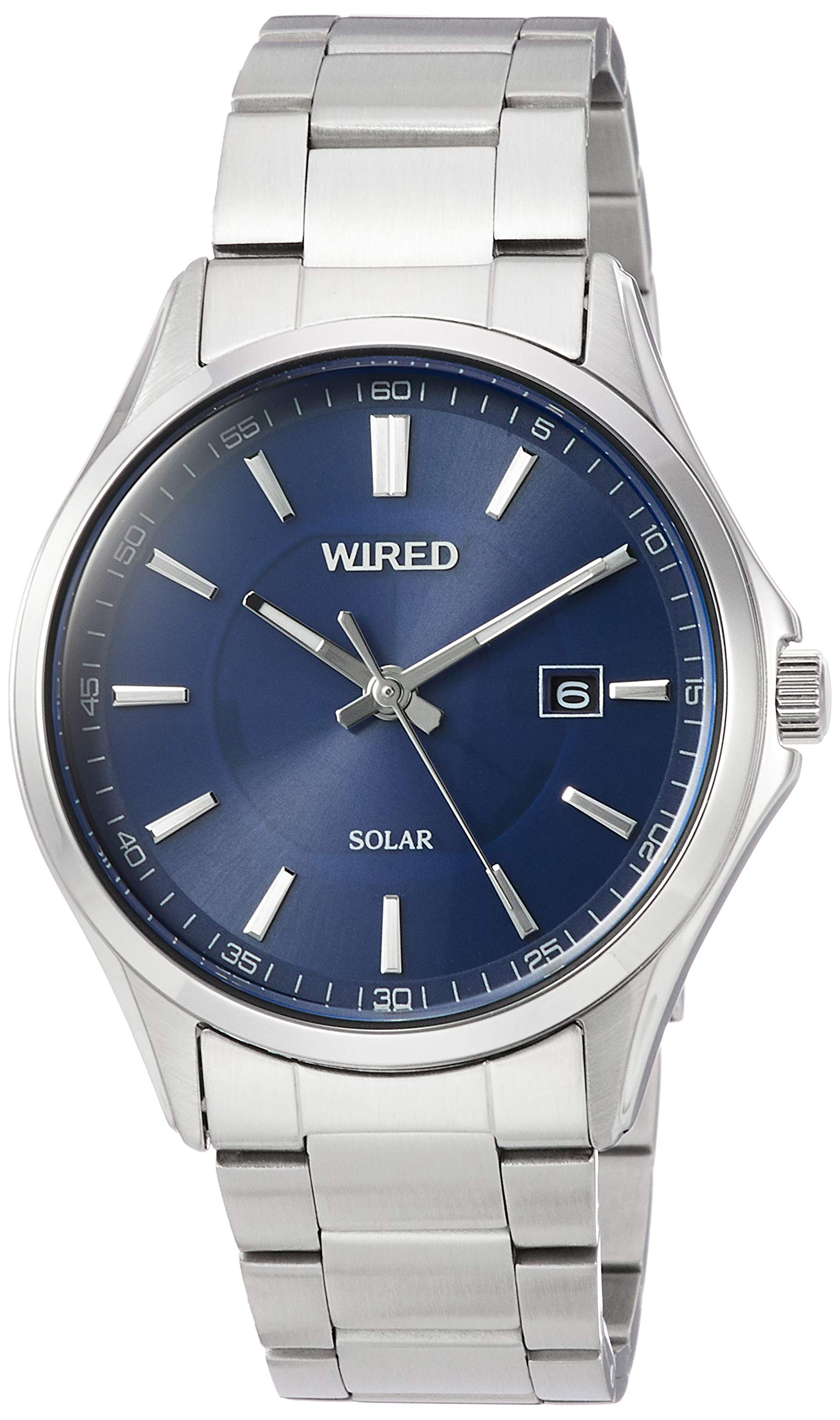 

[Seiko Watch] Наручные часы с синим циферблатом, водонепроницаемые, 10 АТМ, изогнутые, Hardlex AGAD404, мужские, серебристые