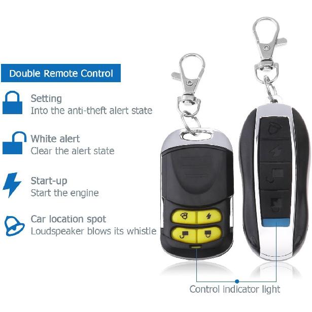 Motorcycle Alarm System Anti Theft Security System with Double Remote Control 12v Universal