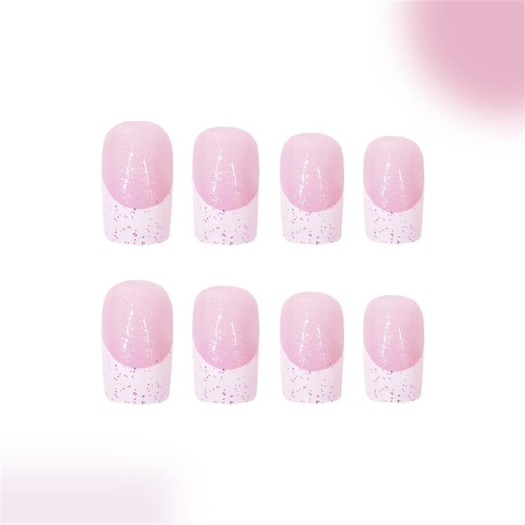 24Pcs Press On Nail Medium Square Coffin Nail French Tip Designs False Nail for Office Parties and Special Occasion