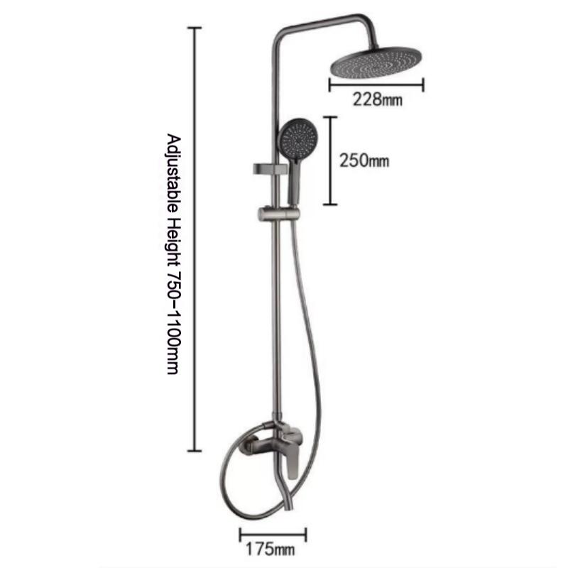 Ensemble de Douche de Salle de Bain 3 Fonctions Robinet de Douche Mélangeur Chaud Froid de Salle de Bain Ensemble Complet Système de Robinet de Douche à Effet Pluie Montage Mural