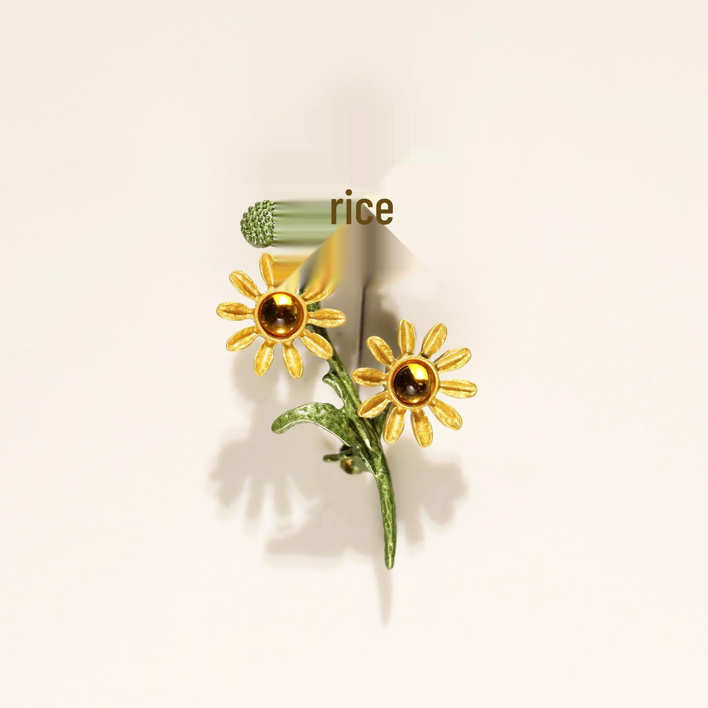 Bo Xin Yun Vintage Sunflower  Daisy Brooch for Women - Retro Floral Pin for Cardigans