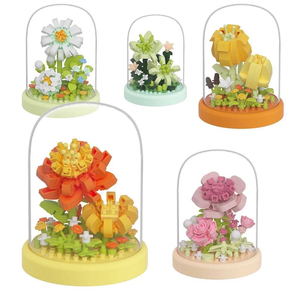 Eternal Flower Bouquet Assembly Blocks Children's Toy Mini Brick Particle Girl Series Rose Bundle Valentine's Day Birthday Gift