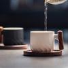 Wooden Handle Ceramic Coffee Cup Kung Fu Teacup Frosted Ceramic Mug Household Drinking Utensils Home Decoration Latte Flower Mug