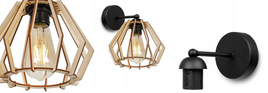 MODERN UNIQUE WOODEN LED WALL LAMP