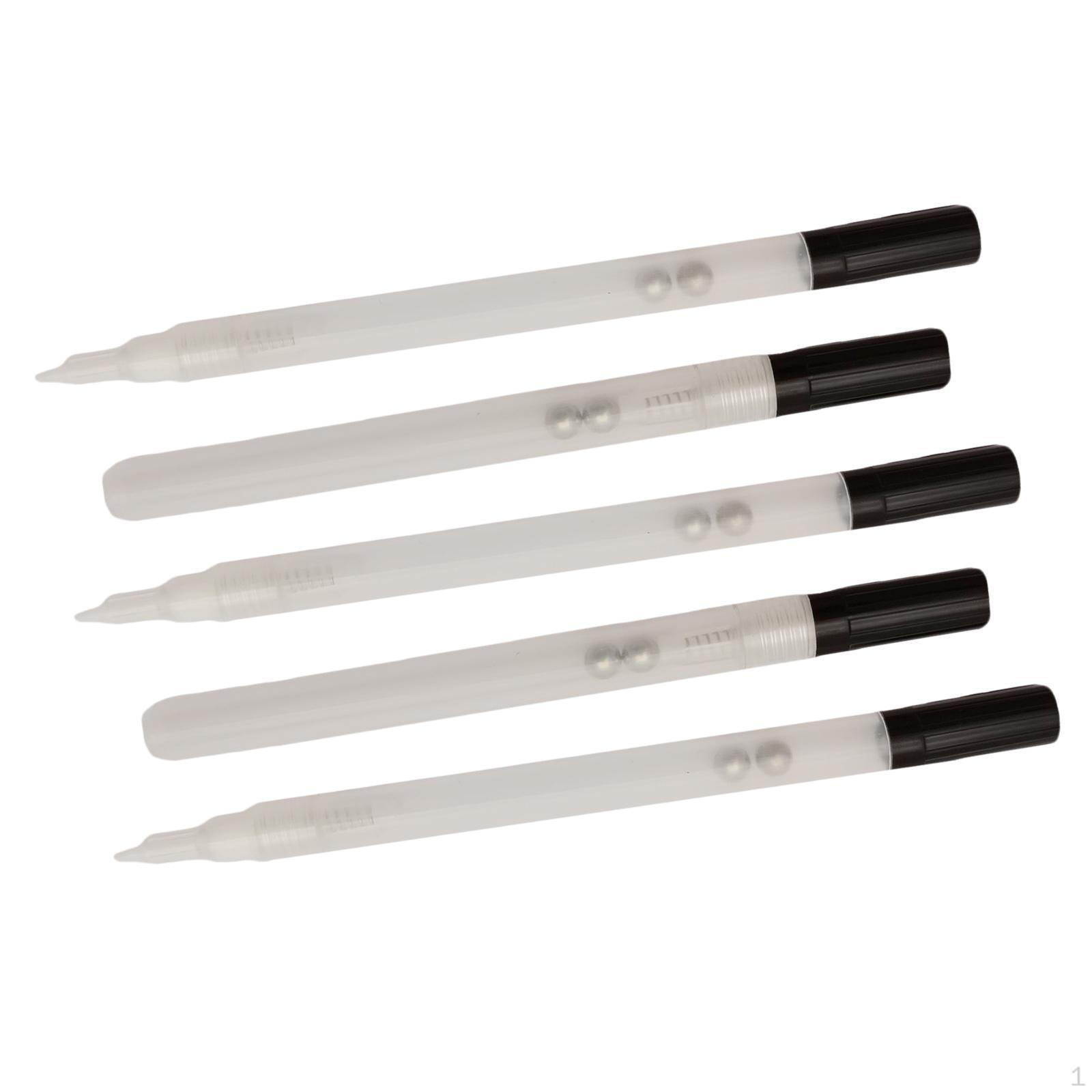 

5Pcs Plastic Transparent Fillable Empty Paint Pen Shell Refill Blank Tube 0.7mm Students Artists