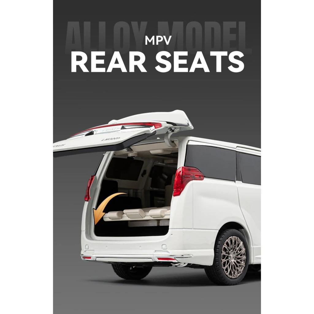 1/18 Lexus LM300 Electric Door MPV Alloy Car Model Sound and Light Pull Back Children's Toy Collectibles Birthday Gift Boyfriend