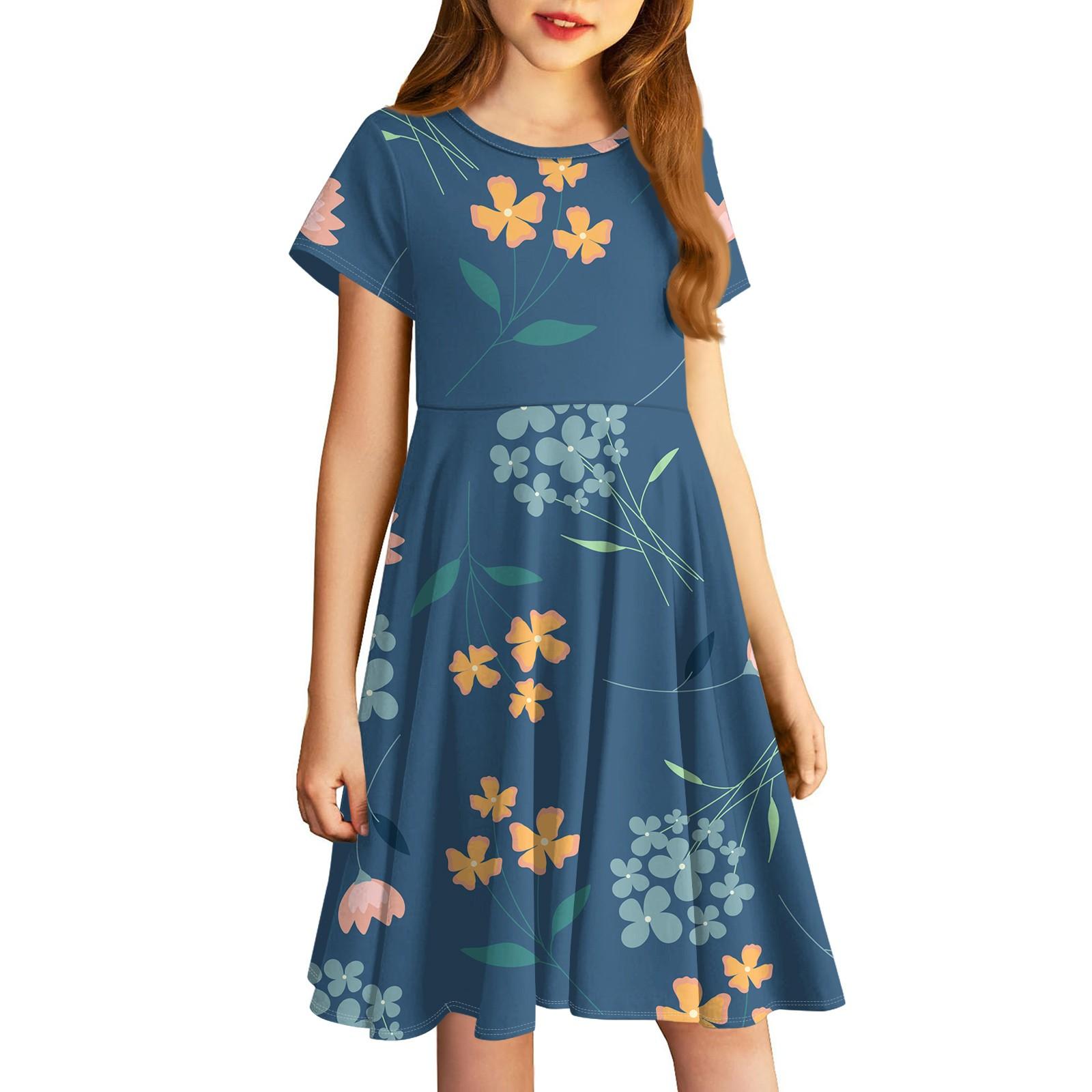 

Юбки для девочек, маленькие цветочные платья с милыми принтами, юбки для детей 140