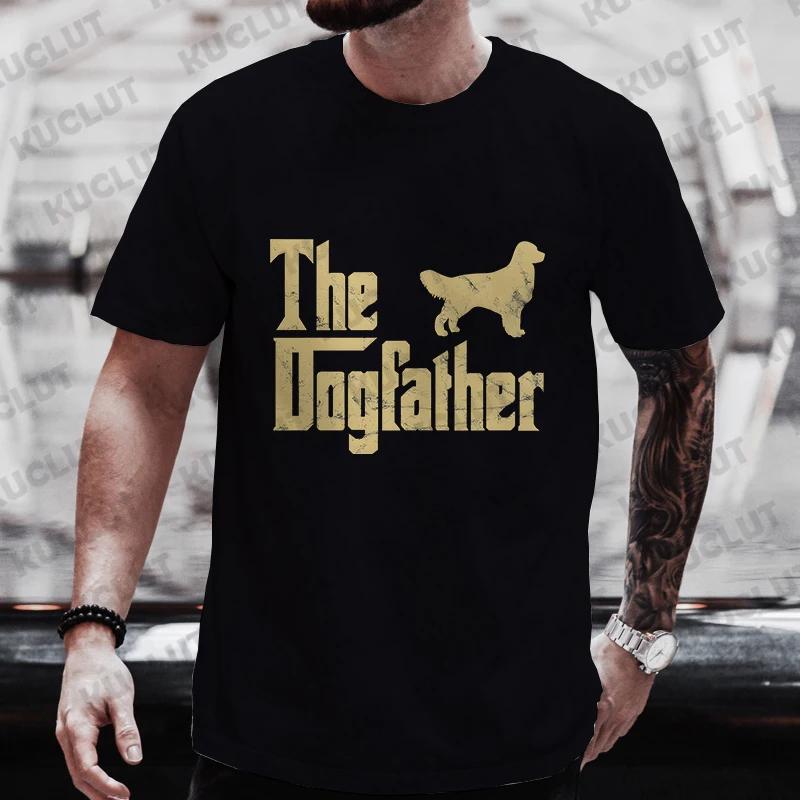 Casual T-Shirt for Men Funny The Dog Father Golden Retriever Godfather Oversized Mens T-Shirt Funny Fashion Summer Clothes