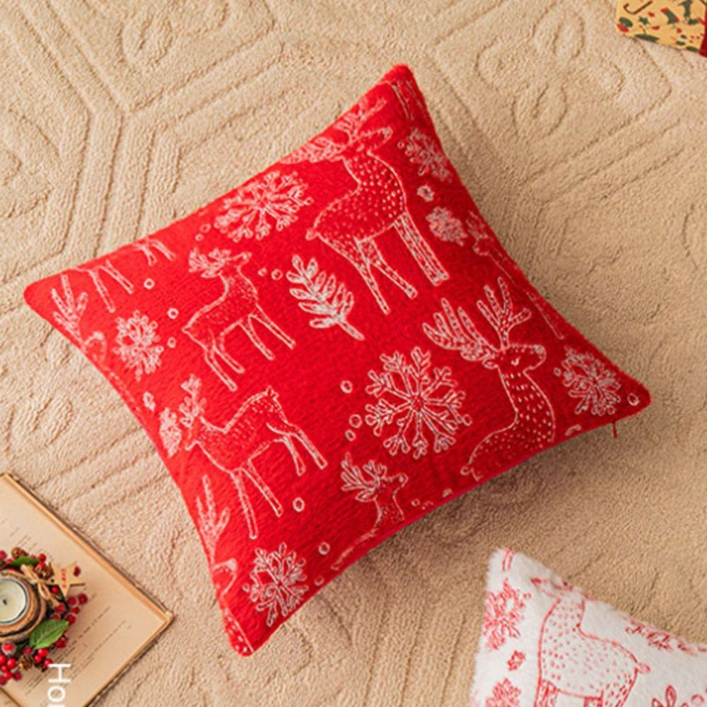 Christmas Tree Christmas Chenille Pillowcase INS Style Cushion Cover Throw Pillowcover  Sofa/Bed