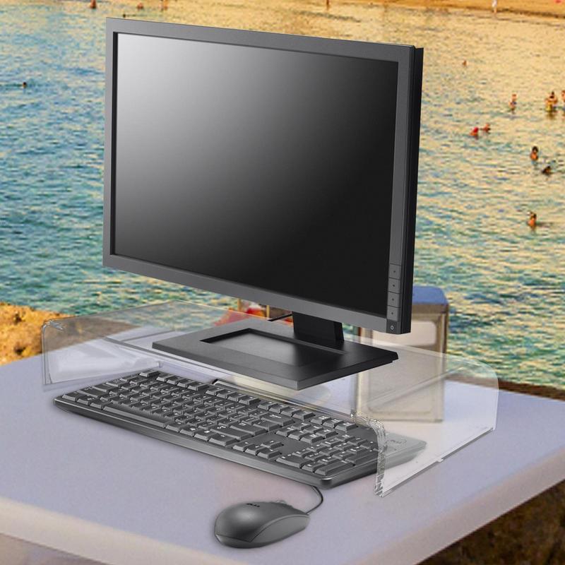 Acrylic Computer Stand Riser Desktop 2D Acrylic Keyboard Bracket Space-Saving Clear Monitor Riser For Home Office Desktop