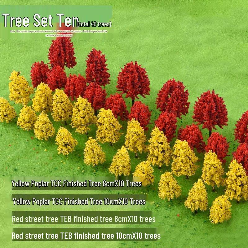 Mini DIY Model Train Landscape Tree Set - Simulated Plastic Trees for Sand Table Crafting