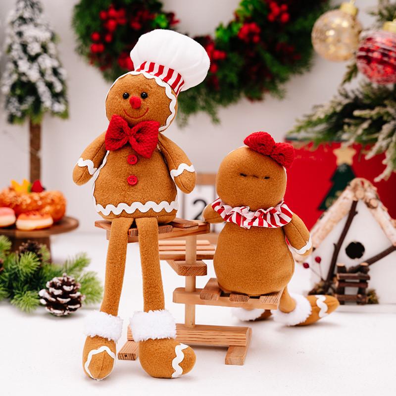Delightful Christmas Gingerbread Man Plush Ornament Perfect For Seasonal Display