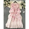 Fresh Lace Slim Looking Elegance Print Dress