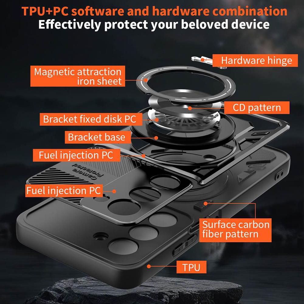 For Xiaomi Redmi Turbo 4 Pro 5G Magnetic Case Rotating Kickstand TPU+PC Phone Cover