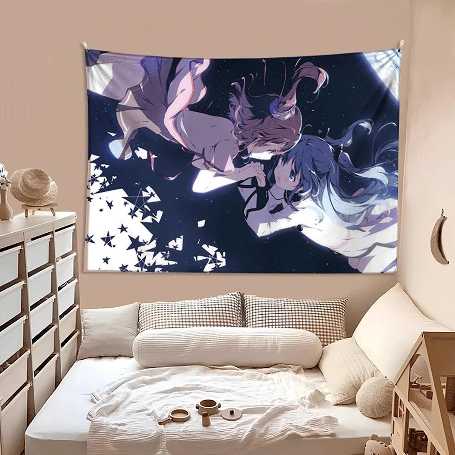 

Cute Cartoon Pattern Tapestry 1pc Niche Splicing Elements Hanging Cloth for Bedroom Wall Decor Back 74x94cm(29x37in)