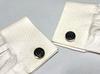 Cartier Double C Logo Pattern Cufflinks Silver 925 Black Vintage Button Style