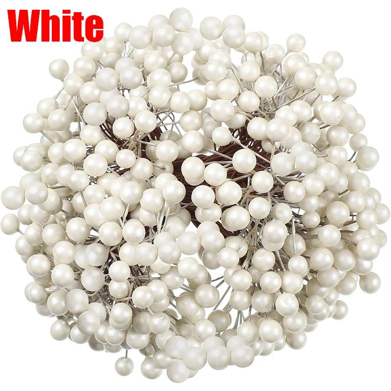 Wholesale Artificial Berry Flowers Mini Red Fake Cherry Stamen for Xmas Tree Ornaments Christmas New Year Party Home Decoration